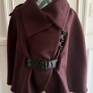 MackageWomen's Burgundy Wool Blend Cape coat size medium